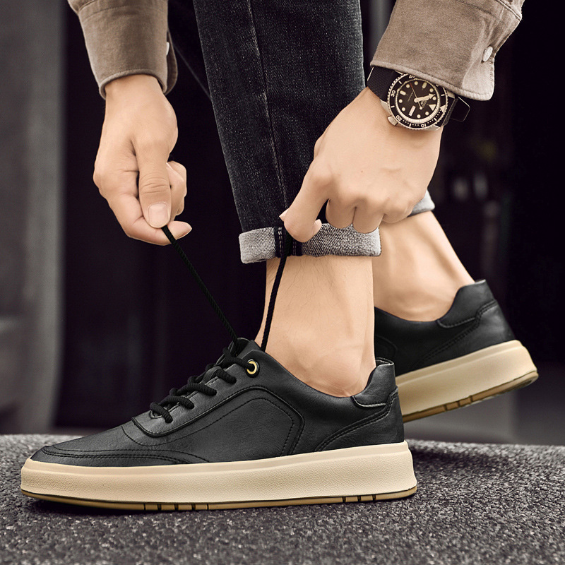 Men's Business Casual Shoes Leather Shoes Retro Style All-match